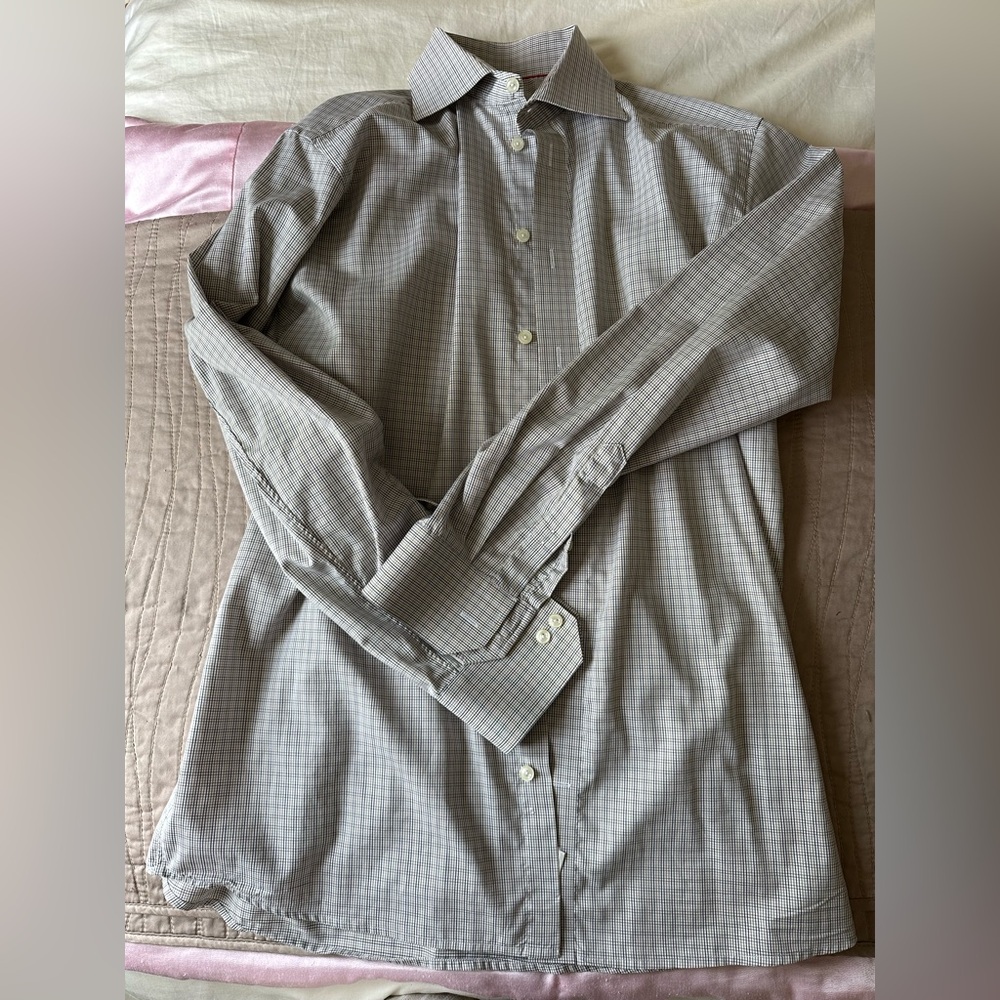 Eton contemporary men’s plaid button down oxford shirt
